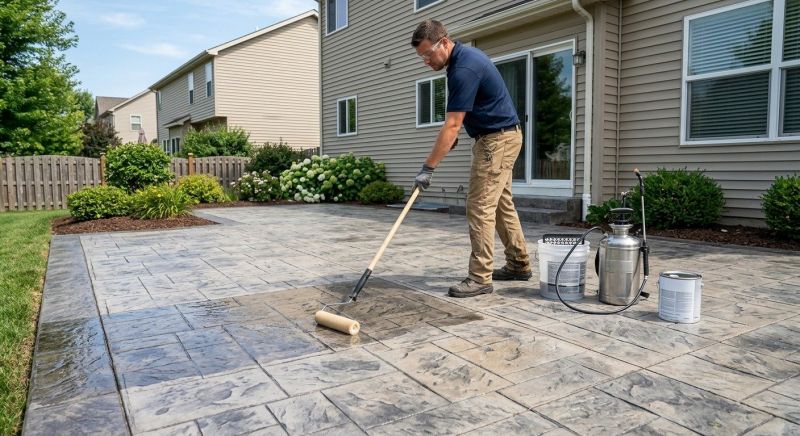 Stamped Concrete Sealing in Puyallup, WA